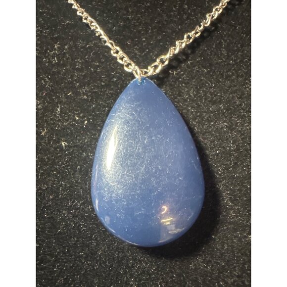 Blue Teardrop Pendant Necklace & Earrings Set - Picture 2 of 5